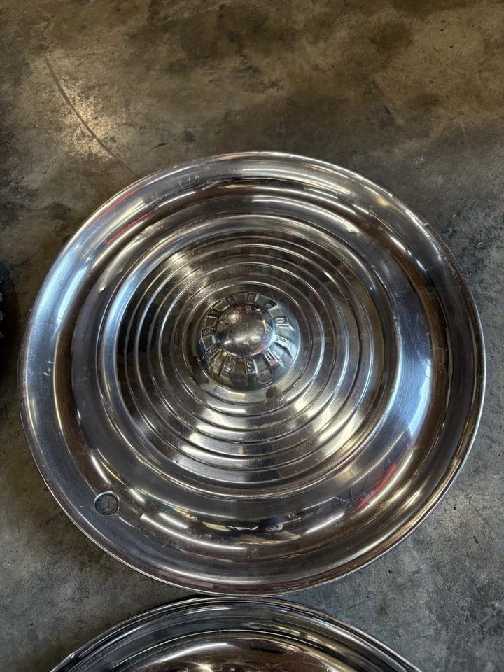 1956 OLDSMOBILE 88 SUPER 88 HOLIDAY 98 15" WHEEL COVERS HUBCAPS SET OF 4 OEM - Image 3 of 4