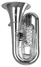 B-WARE Tuba Bb Ventile versilbert Minibal Messing Blasinstrument Brass Gigbag