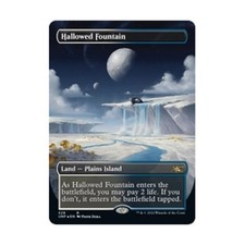WotC Unfinity Hallowed Fountain (Borderless) (Galaxy Foil) (R) (Foil) NM