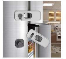 2 Pack Fridge Locks with Self Adhesive, Refrigerator Latch for Kids, Toddlers