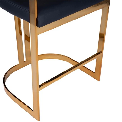 Butler Specialty Metal Bar Stool Chair in Gold With Semi-circle Seat & Footrest - Picture 1 of 6