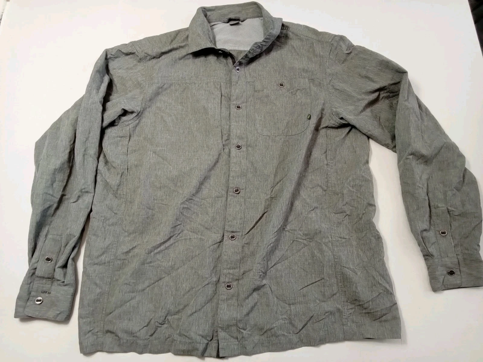 Men's Outdoor Research Gray Long Sleeve Nylon Vented Shirt Sz XXL Hiking Fishing