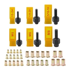 Hand Rivet Nut Tool,Handy Rivnut Tool - Metric & SAE with 30pcs Steel Rivet N...
