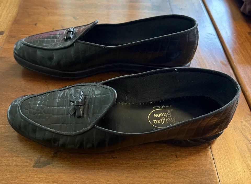 Женские бельгийские туфли Midinette кожаные туфли 81/2 N животное тиснение - Изображение 2 из 4