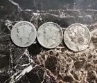 Three 90% Silver, Wing Liberty Dimes (2 Are Cull) 194?,1920 & 1936