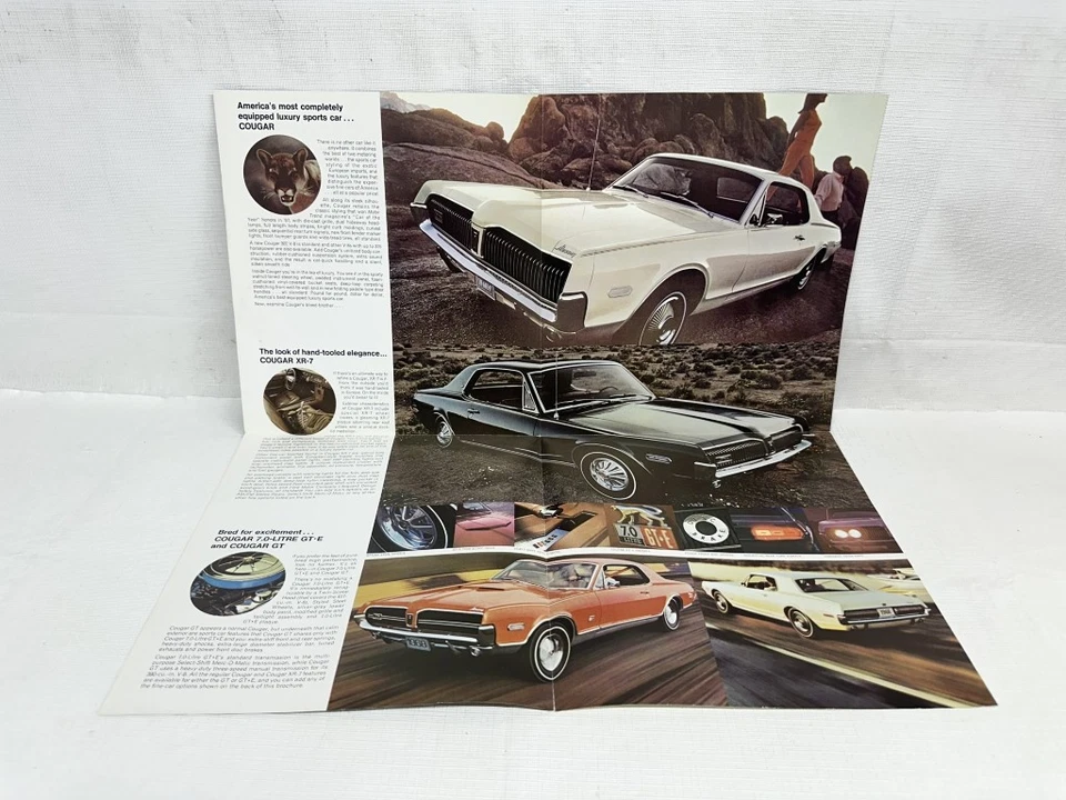 Mercury Cougar 1968 folleto de ventas original desplegable Foto 3 de 4