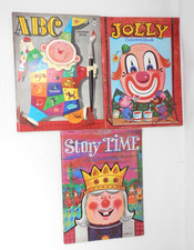 Vintage Lot of 3 Playmore Coloring Books   ABC Jolly Story Time UNUSED
