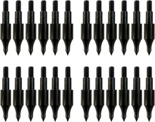 24 Pcs Steel 100 Grain Archery Arrow Field Points Field Tips - Practice Target &