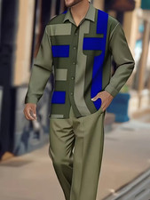 Men's Outfit 2 Piece Set Shirt Pants Suit PLUS SIZE BIG 4XL