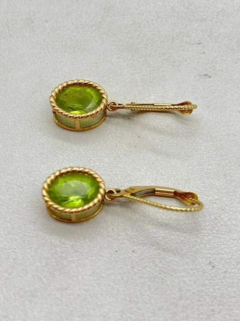 2Ct Oval Cut Lab Created Lever Back Dangle Earrings In 14K Yellow Gold Plated - Image 2 of 4