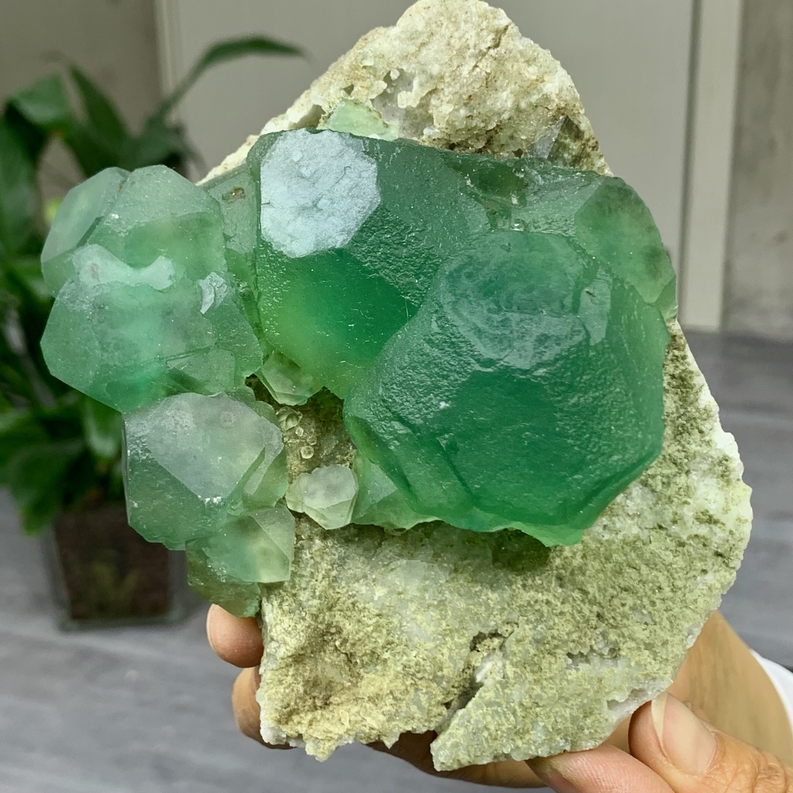 1.79LB Rare Transparent Blue Fluorite Quartz Crystal from Yaogangxian Mine