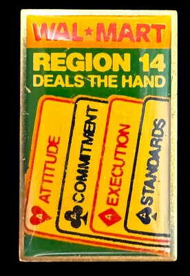 #ad Vintage Walmart Lapel Pin Poker Deals the Hand Region 14 Associate Employee $5.60