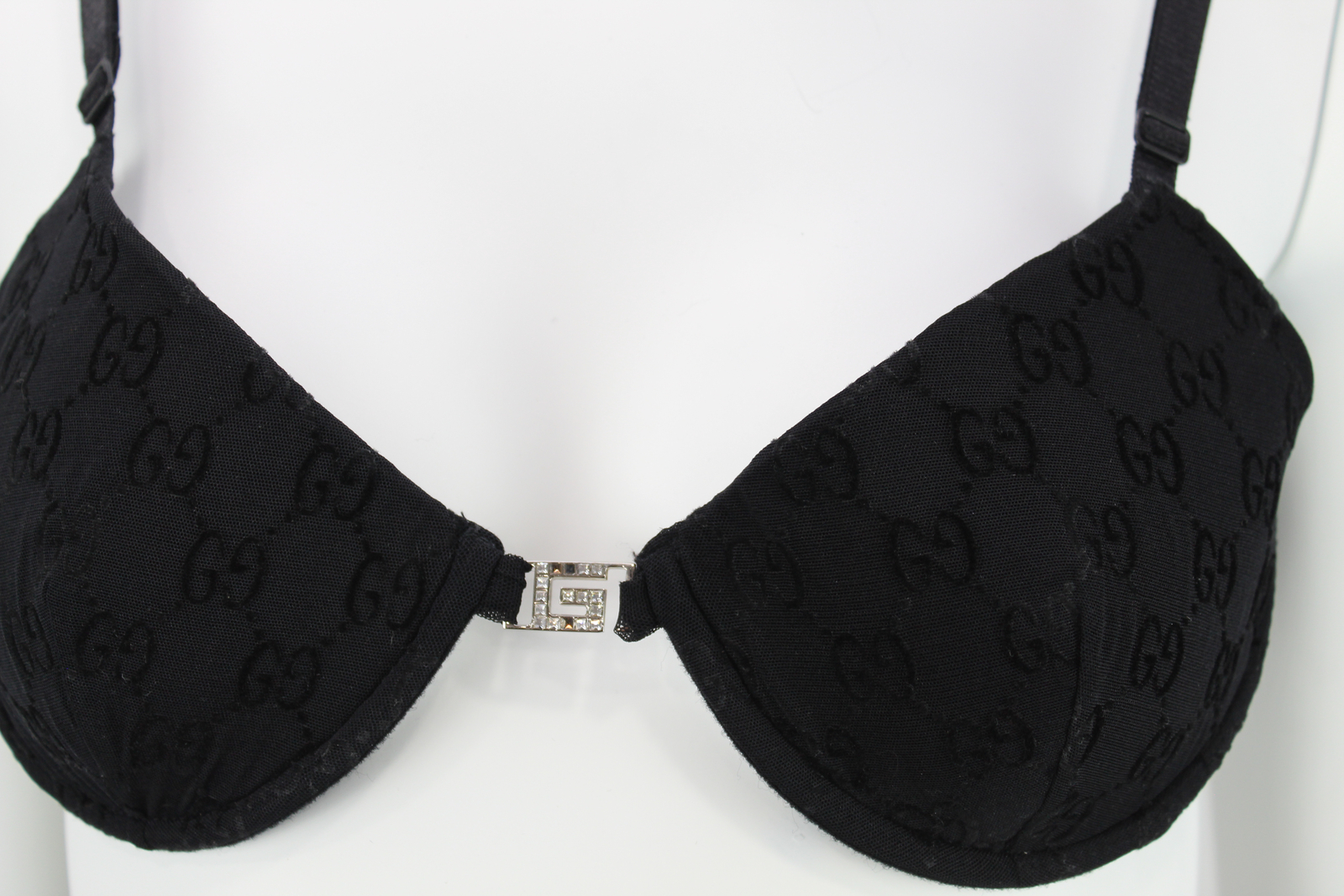 GUCCI by TOM FORD S/S1998 VELOUR RAISED MONOGRAM SWARVOSKI CRYSTAL G BRA image 5