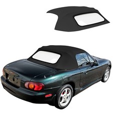 For Mazda Miata 1990-05 Convertible Soft Top Plastic Window Rain Rail Black