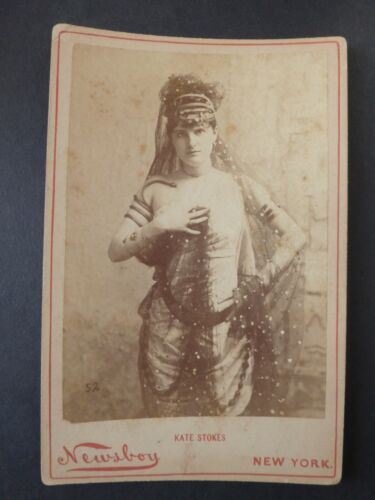Antique 1890's Newsboy Burlesque Cabinet Photos N566 #52 Kate Stokes - Picture 1 of 2