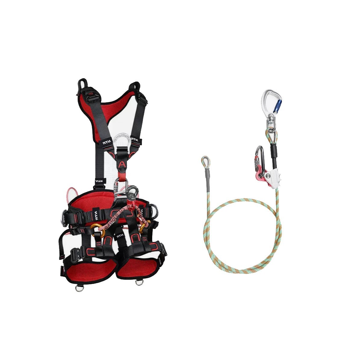 Arnés de escalada de árbol arborista y cordón de posicionamiento de trabajo línea abatible con núcleo de cable