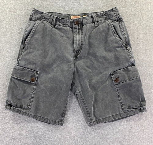 LUCKY BRAND CALIFORNIA Gray Cotton Cargo Shorts Men's Size 34 Grunge Skater City