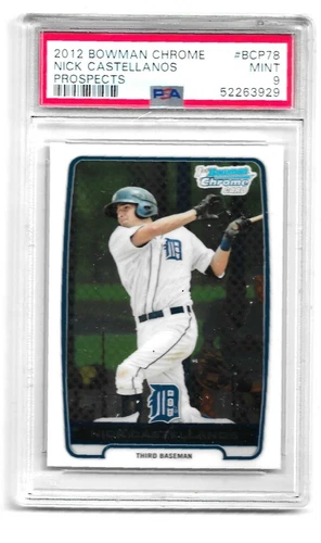 2012 Bowman Chrome Prospects-#BCP78-Nick Castrllanos-Tigers-PSA Mint 9