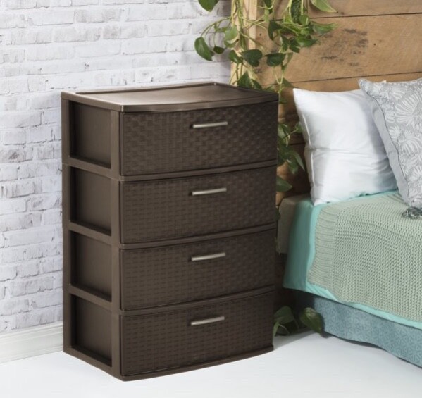 Drawer/DresserSterilite 4 Drawer Wide Weave Tower - Espresso