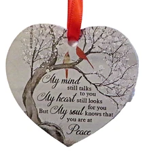 Memorial Ornament, My Mind Still Talks to You, Heaven Cardinal Ornament Tree Car