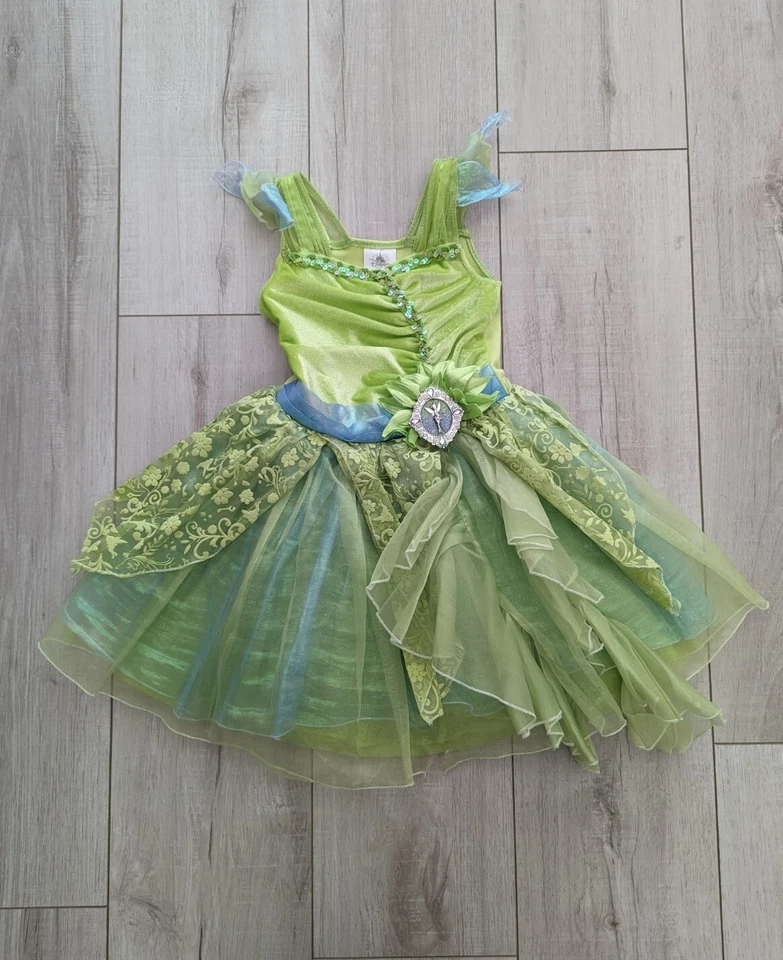 Disney Store Tinker Bell Disfraz Vestido Niño Niñas Talla 3T/3 Años Verde Foto 3 de 4