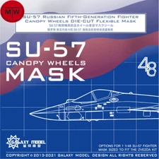 Galaxy C48026 1/48 Su-57 Fighter Canopy Wheels Flexible Mask for Zvezda 4824