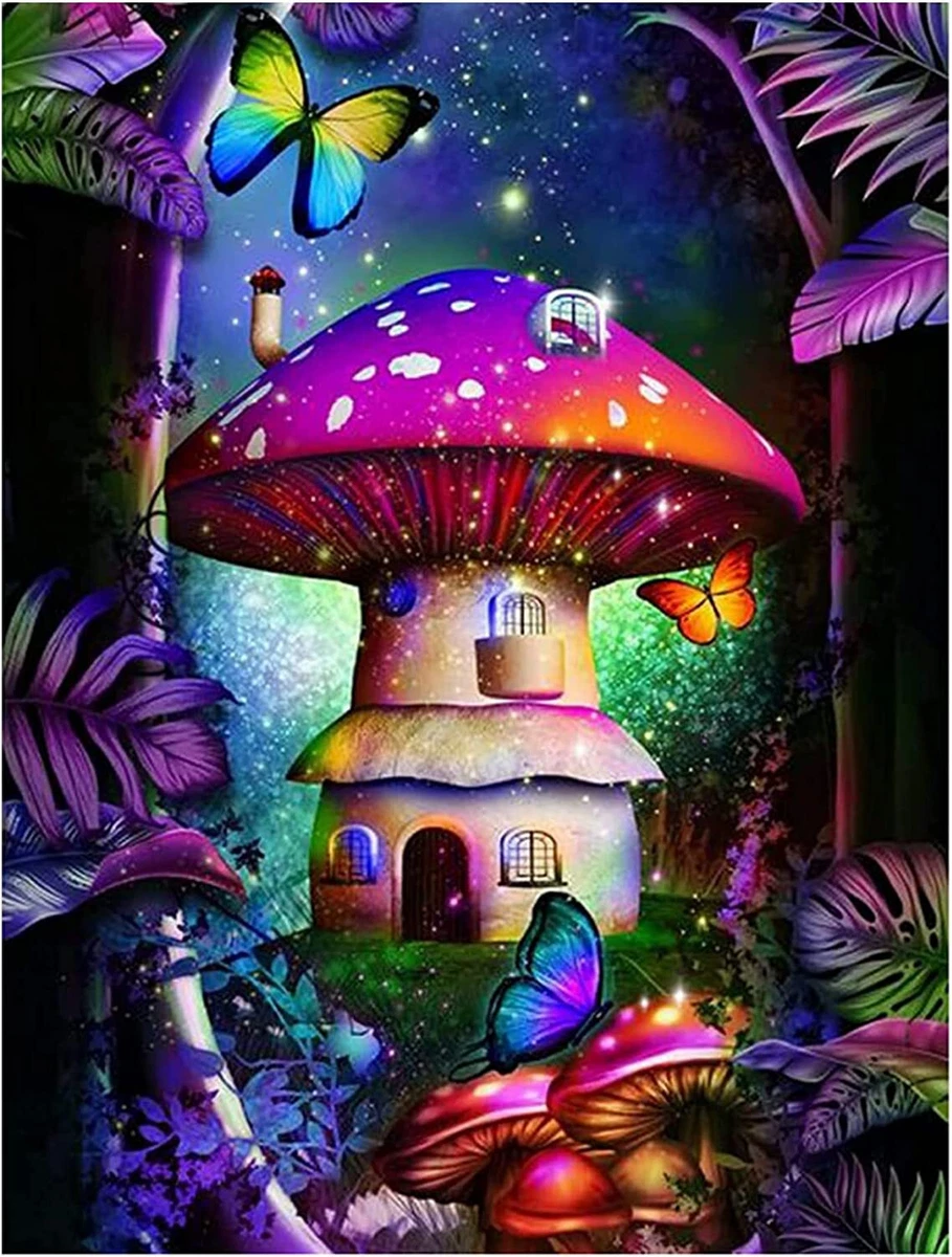 DIY 5D Diamond Painting Kits Rhinestone Mushroom Cottage Fairytale