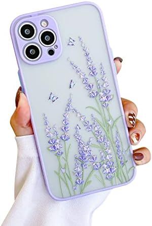 Compatible with iPhone 14 Pro Max Case for Clear Frosted PC Back 3D Floral Girls