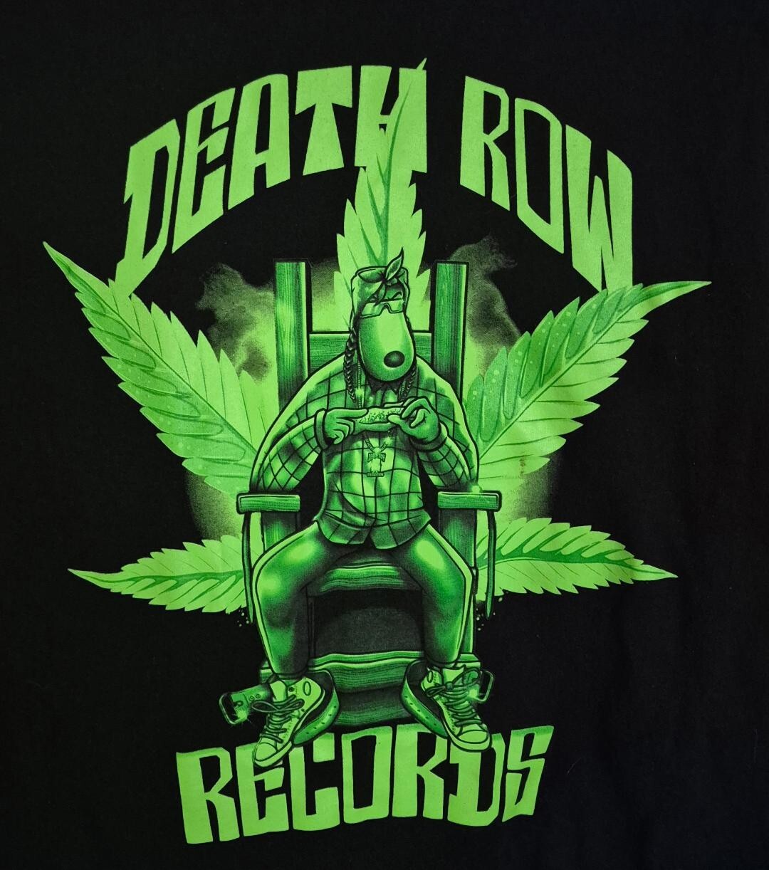 FILA Maglietta Death Row Records Snoop Dogg Dog LP CD in sedia elettrica S Small 17"