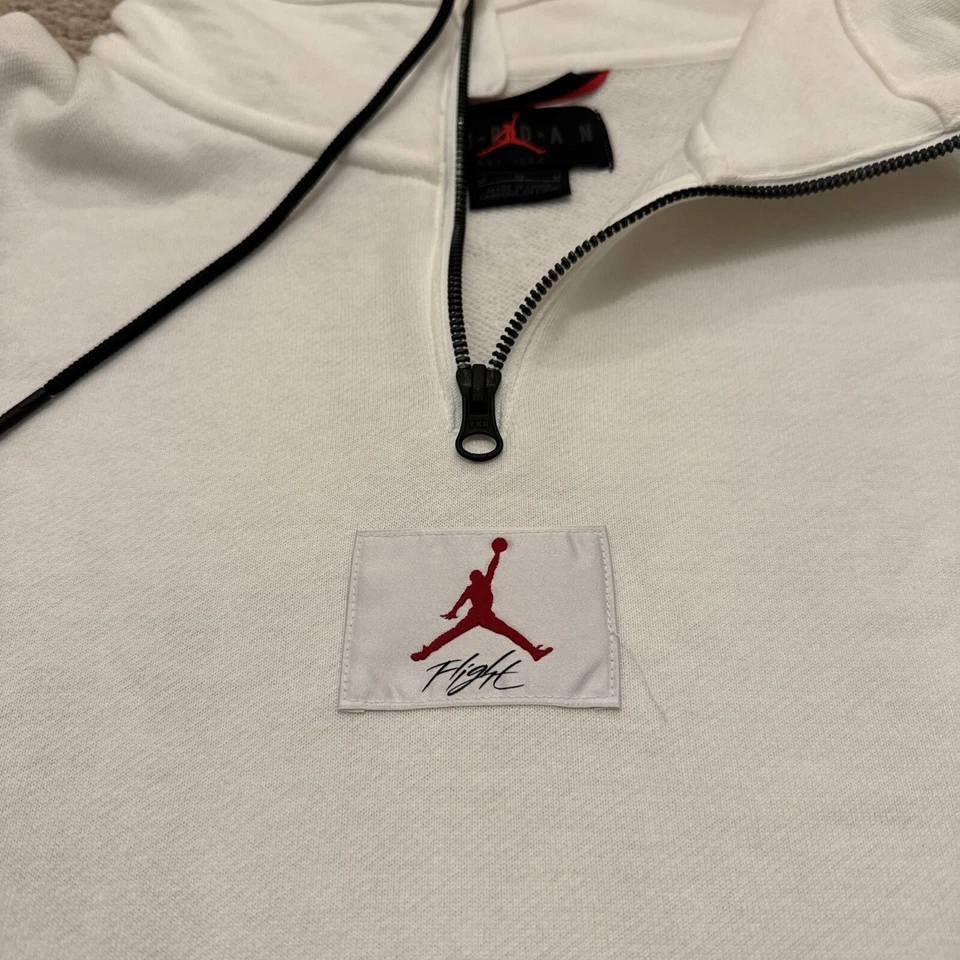 Air Jordan FLIGHT Pullover 1/4 Zip Sweatshirt Size Medium Thick Collar RARE - Image 4 of 4