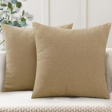 Decorative Chenille Throw Pillow Covers 20x20 Set of 2 Luxury Soft Velvet Pil...