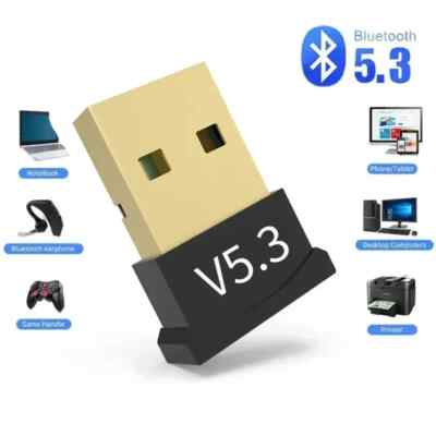 Bluetooth 5.3 USB Adapter Stick Transmitter Dongle PC Laptop Notebook Tastatur