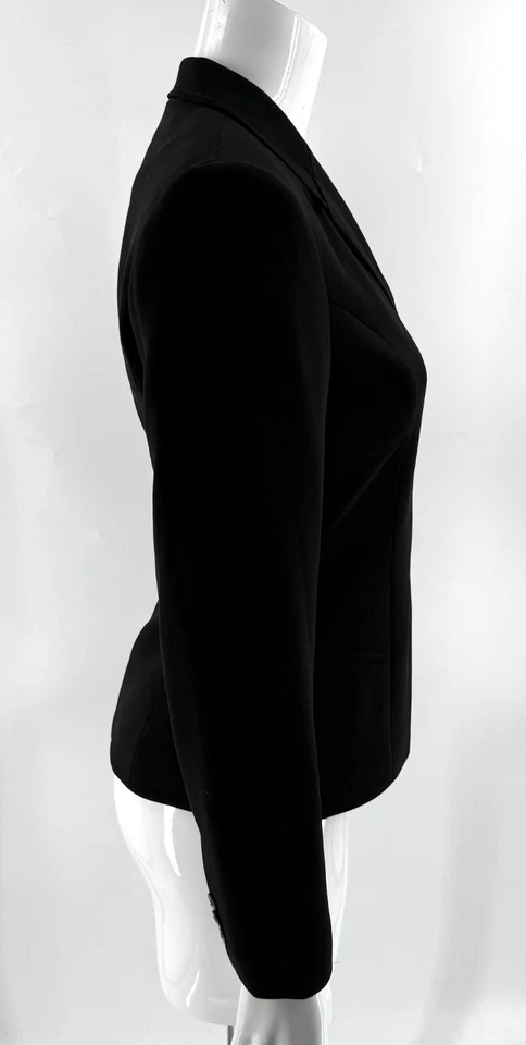 Blazer Ice Cube by Michael de Colección Años 90 Talla 2 Negro Sólido Traje de Carrera Chaqueta Para Mujer Foto 3 de 4