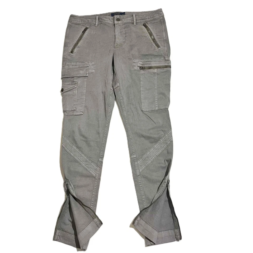 Polo Ralph Lauren Pants Cargo Jogger Zip Ankle Hiking Military Y2K Utility Khaki - Image 3 of 4