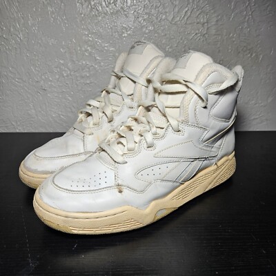 Vintage 80-90’s REEBOK BB4600 Mid Mens Basketball Shoes White Leather  704PYE