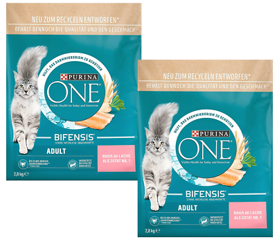 Purina ONE Adult - 2 x 2,8 kg ( 7,13/kg) reich an Lachs - Trockenfutter  Katze | eBay.de