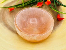Orange Selenite Crystal Charging Station Bowl, Healing Crystal Bowl, 4" (10cm)