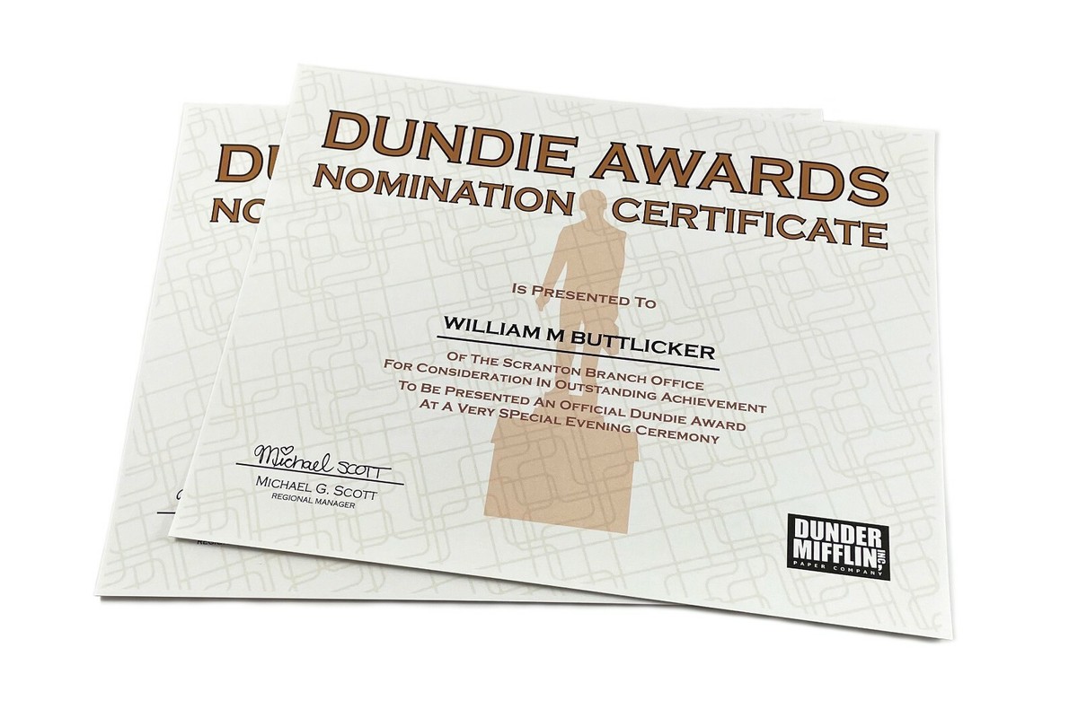 2 Personalized Dundie Award Nomination Certificates (TWO) The Office 11 x 14 | eBay 2-personalized-dundie-award-nomination-certificates-two-the-office-11-x-14-ebay