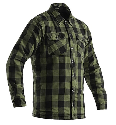 RST Lumberjack CE Mens Armoured Motorcycle Motorbike Shirt - Green Chequered - Picture 3 of 4