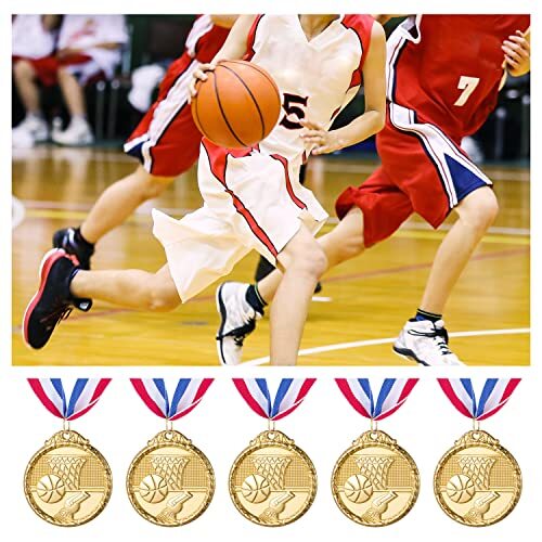12 Pieces Gold Basketball Medals for Kid’s Sports Basketball Games Prizes Awards - Bild 2 von 8