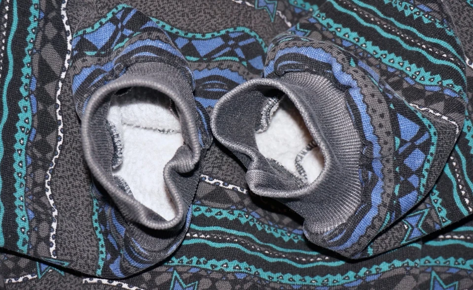 90-е Винтажный МОЛНИЯ БОЛТ серый, бирюзовый и синий пуловер толстовка средний - Изображение 4 из 4