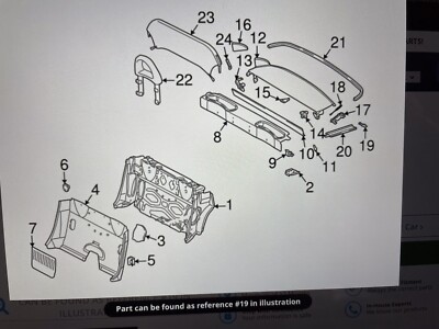 Mercedes-Benz A1706940133 26 R170 SLK 98-00 Left Hard Top Hinge  