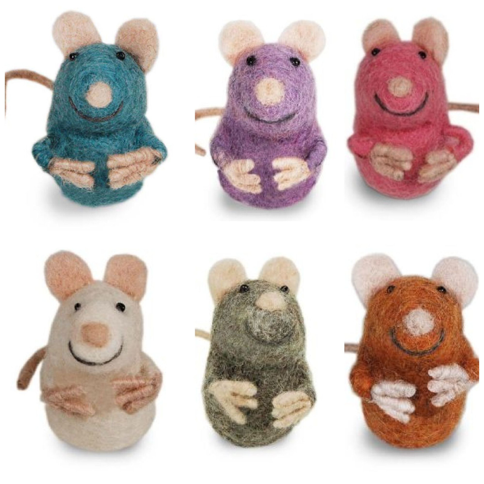 Nadelfilz Maus Weihnachtsdekoration | Handgemachte Filzmäuse | Süße Tier Deko Für Weihnachten