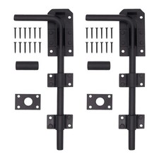 Gate Garage Drop Bolt Heavy Duty 12"/18" Drop Down Bolts - Galvanised / Black