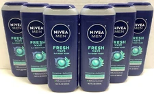 Nivea Men 3in1 Body Wash, Fresh Wave, Energizing & Refreshing, 16.9oz, Pack of 6