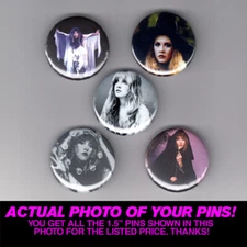 STEVIE NICKS - 1.5" PINS / BUTTONS (gig poster badge lp fleetwood mac witch)