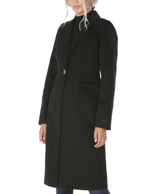 Tahari Black Kayla Notch Collar One Button Wool Blend In Coat Size: XL