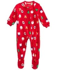 Family Pajama Fleece Zip Up Santa Friends Pajamas Red Footed 18 Month Baby
