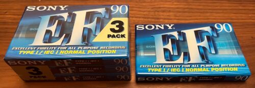 SONY EF 90 Cassette Tapes BLANK x 4 - SEALED - Brand New