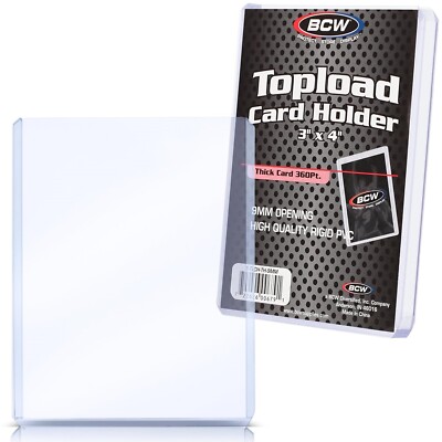 50 BCW Topload For Thick 360 Pts Card 3x4 Trading Gaming Sport Semi Rigid Sleeve